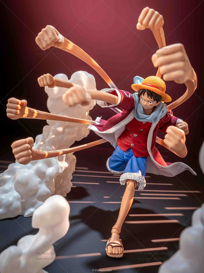Action figure of a character with multiple arms and legs in a dynamic pose against a dark background
