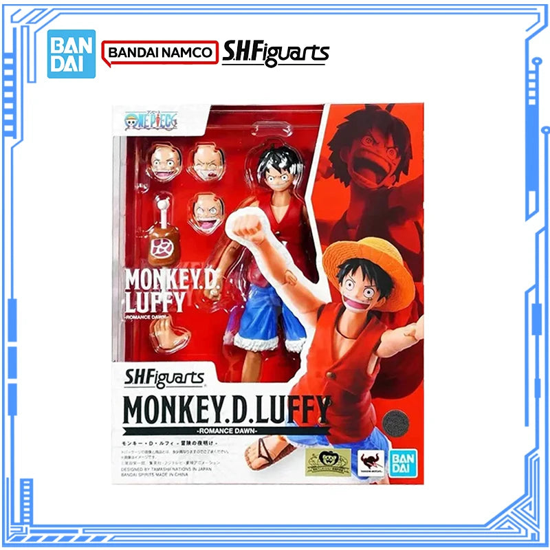 SHFiguarts Monkey D. Luffy action figure packaging with Bandai Namco branding.