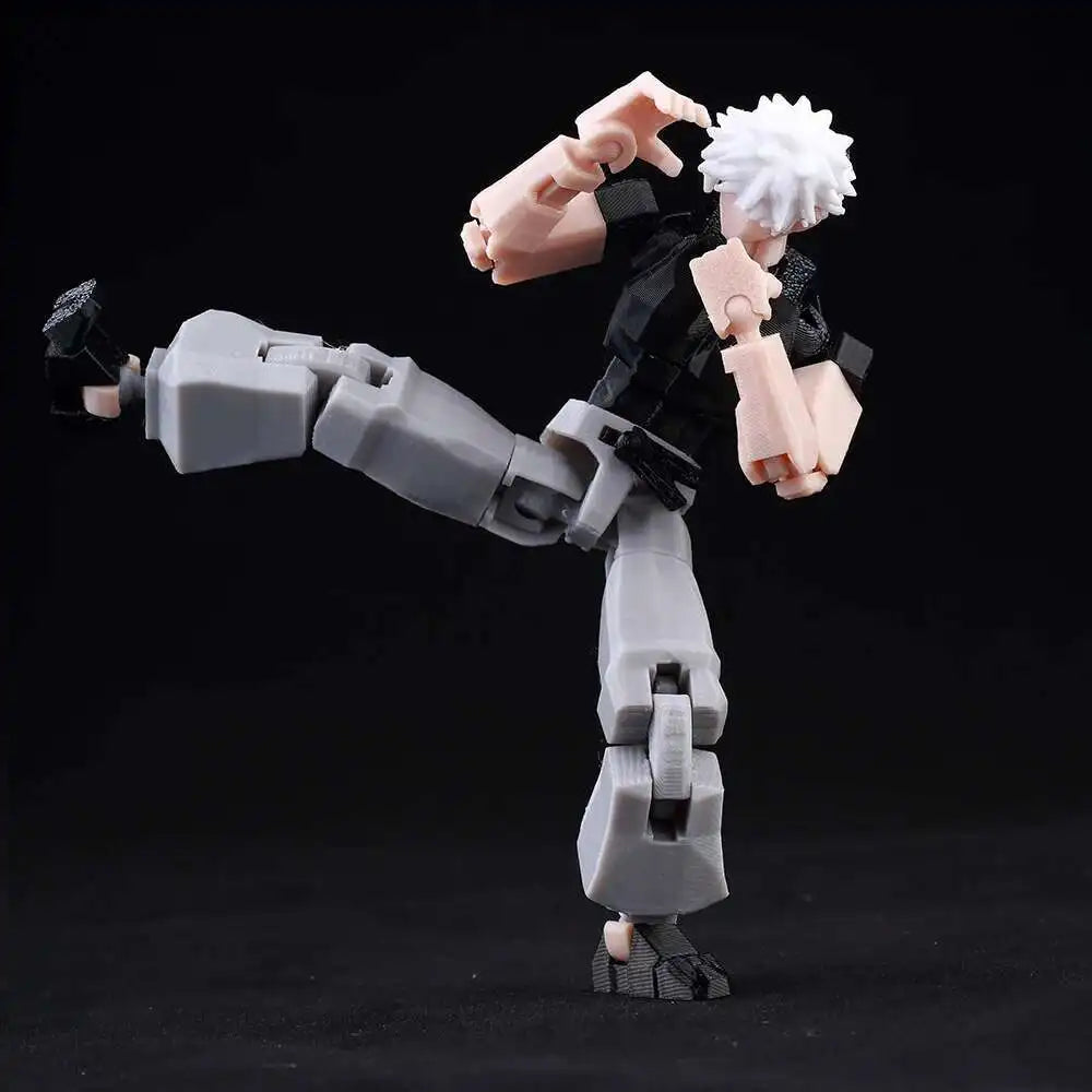 Action figure in dynamic pose on a black background