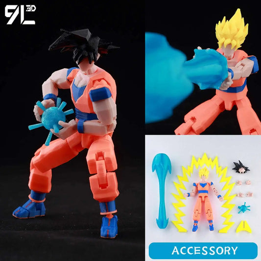 Action figure with accessories on a black background