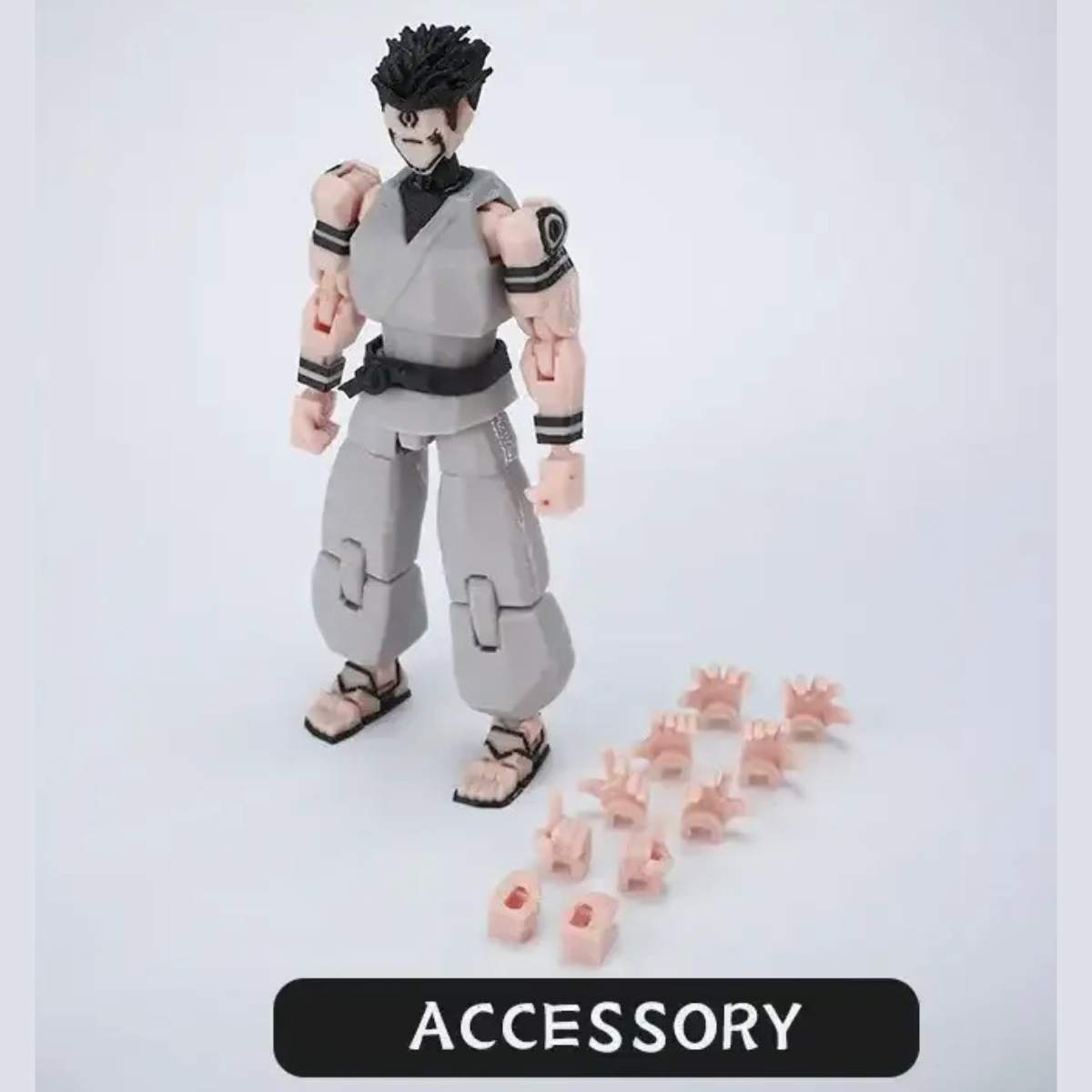 Action figure with accessories on a white background
