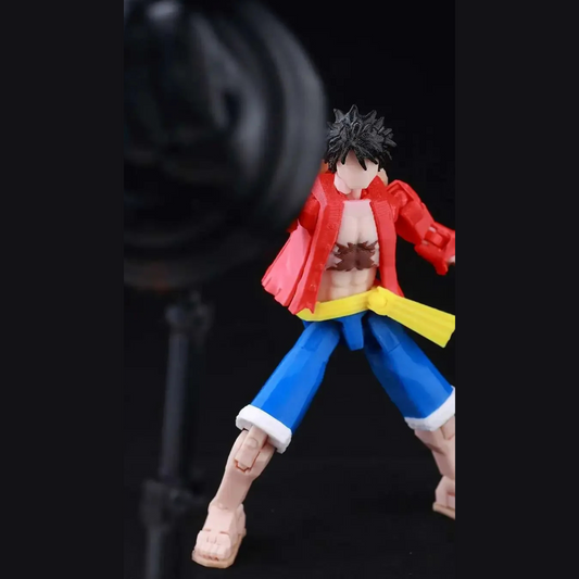 Action figure with a colorful outfit on a black background