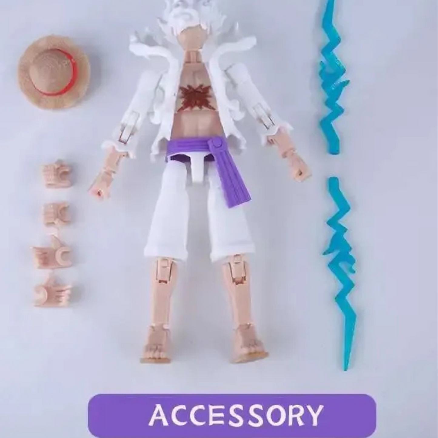 Action figure with accessories on a white background
