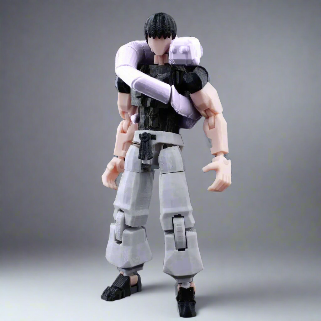 Mechanical figure with a dark background