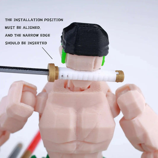 Figure with a black cap and green hairpiece holding a hose, with text on installation instructions.