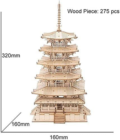 Robotime | Rolife | Five-storied Pagoda | Hobby Kits & DIY Collectibles | 3D Assemble Kits