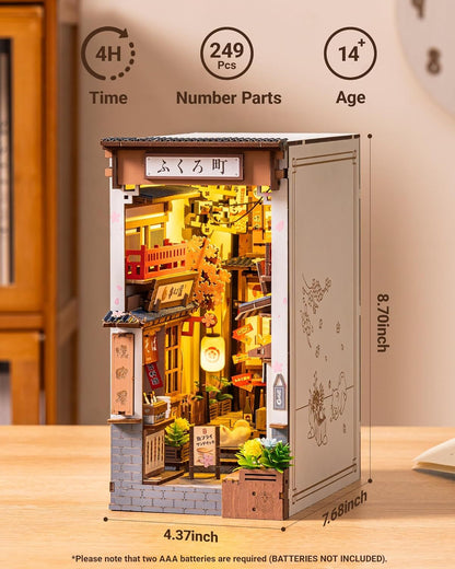Robotime | Rolife | Book Nook Series | Sakura Wine Alley With LED Lights | Miniature & DIY Model Kits