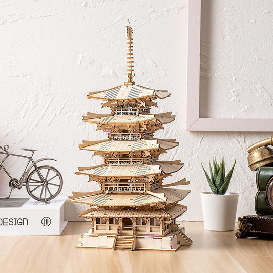 Robotime | Rolife | Five-storied Pagoda | Hobby Kits & DIY Collectibles | 3D Assemble Kits
