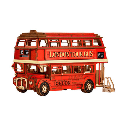 Robotime | Rolife | London Tour Bus Car | Hobby Kits & DIY Collectibles | 3D Assemble Kits