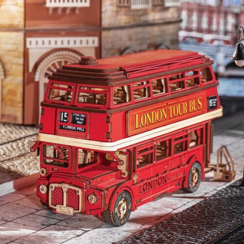 Robotime | Rolife | London Tour Bus Car | Hobby Kits & DIY Collectibles | 3D Assemble Kits