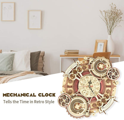 Robotime | ROKR | Time Art | Zodiac Wall Clock | Hobby Kits & DIY Collectibles | 3D Assemble Kits