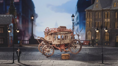 Robotime | ROKR | Mechanical Music Box | Stagecoach | Hobby Kits & DIY Collectibles | 3D Assemble Kits