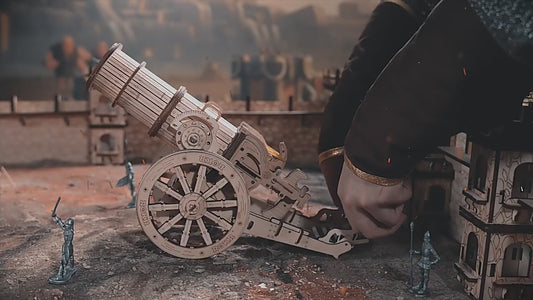 Robotime | ROKR | Medieval Wheeled Cannon | Hobby Kits & DIY Collectibles | 3D Assemble Kits